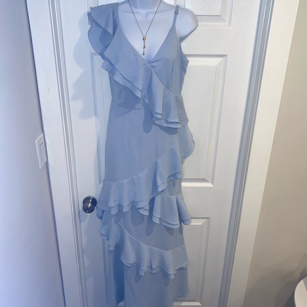 Chickways Sky-Blue Wrap Ruffle Dress 💙✨